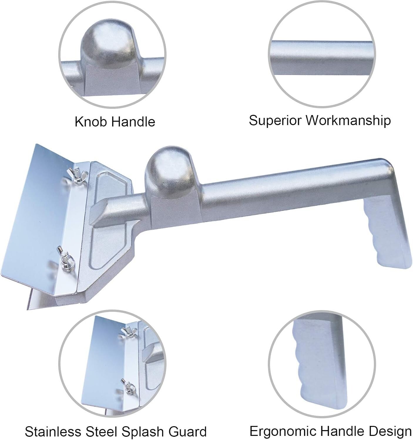 Premium Heavy-Duty Grill Scraper with Splash Guard and Easy Blade Replacement
