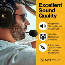 Load image into Gallery viewer, KORE Aviation Headset: Noise-Canceling, Dual Compatibility, Comfort, and Clarity
