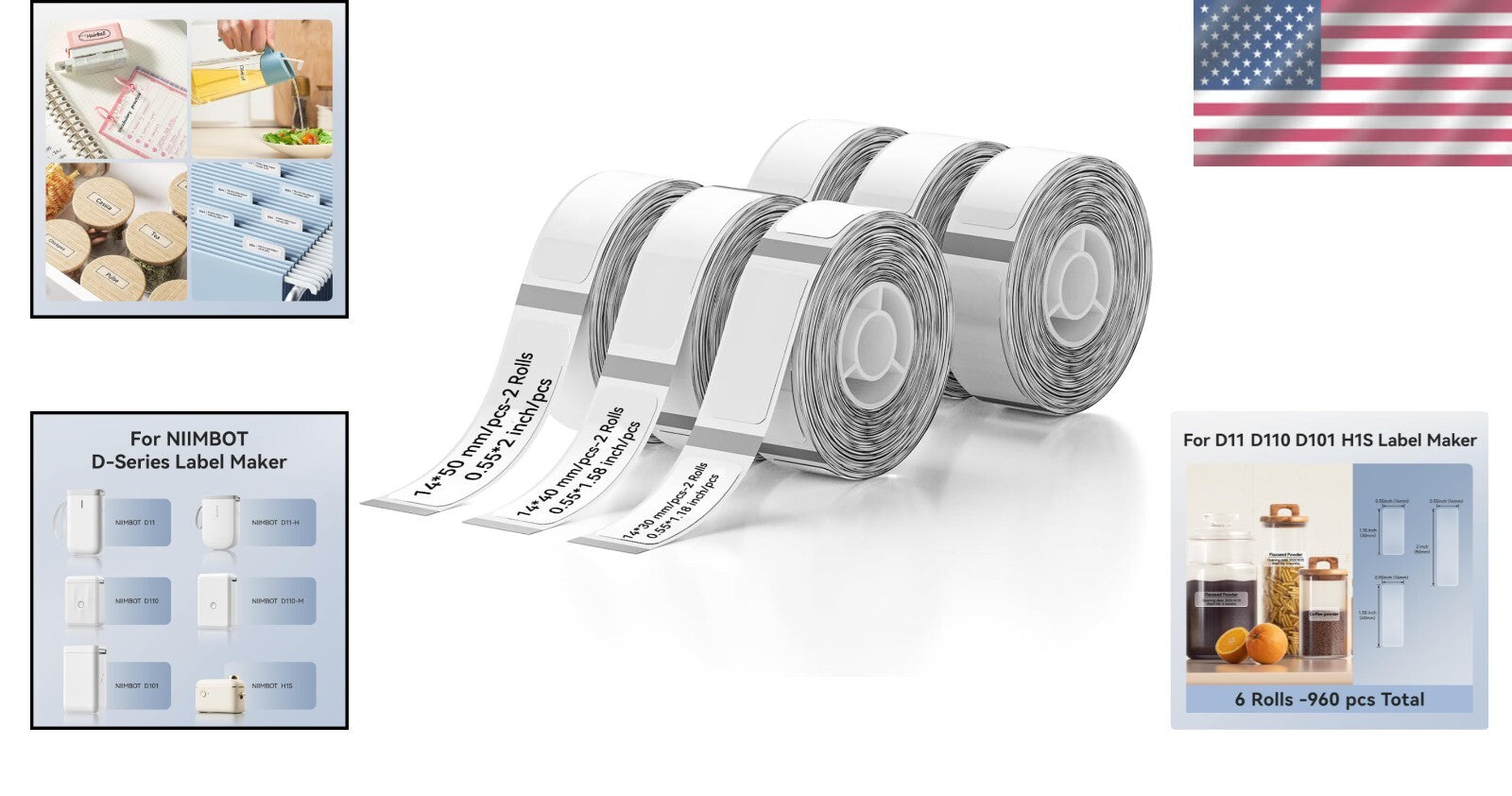 Premium 6-Pack Label Maker Tape for D11 - Oil-proof & Non-Toxic for Safe Usage
