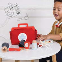 Load image into Gallery viewer, Vintage Style Kids Doctor's Bag with Wooden Medical Tools - Perfect for Playtime