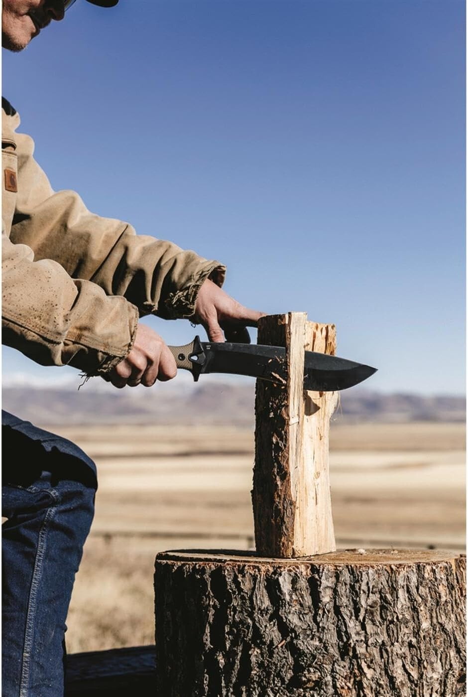 Camp 10 Tan Machete - 10-Inch Fixed Blade, Durable Survival Tool with Sheath