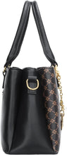 Load image into Gallery viewer, Elegant Floral Vegan Leather Handbag with 3 Zippered Compartments for Women