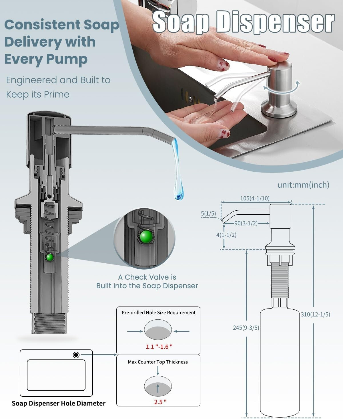 Premium Pull Down Kitchen Faucet & Soap Dispenser Set - Durable & Easy to Use