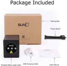 Load image into Gallery viewer, Mini RGB GOBO Projector - USB Rechargeable Sound Activated DJ Light for Events