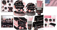 Load image into Gallery viewer, Sophisticated 452-Piece Rose Gold Party Supplies: Celebrate Retirement in Style