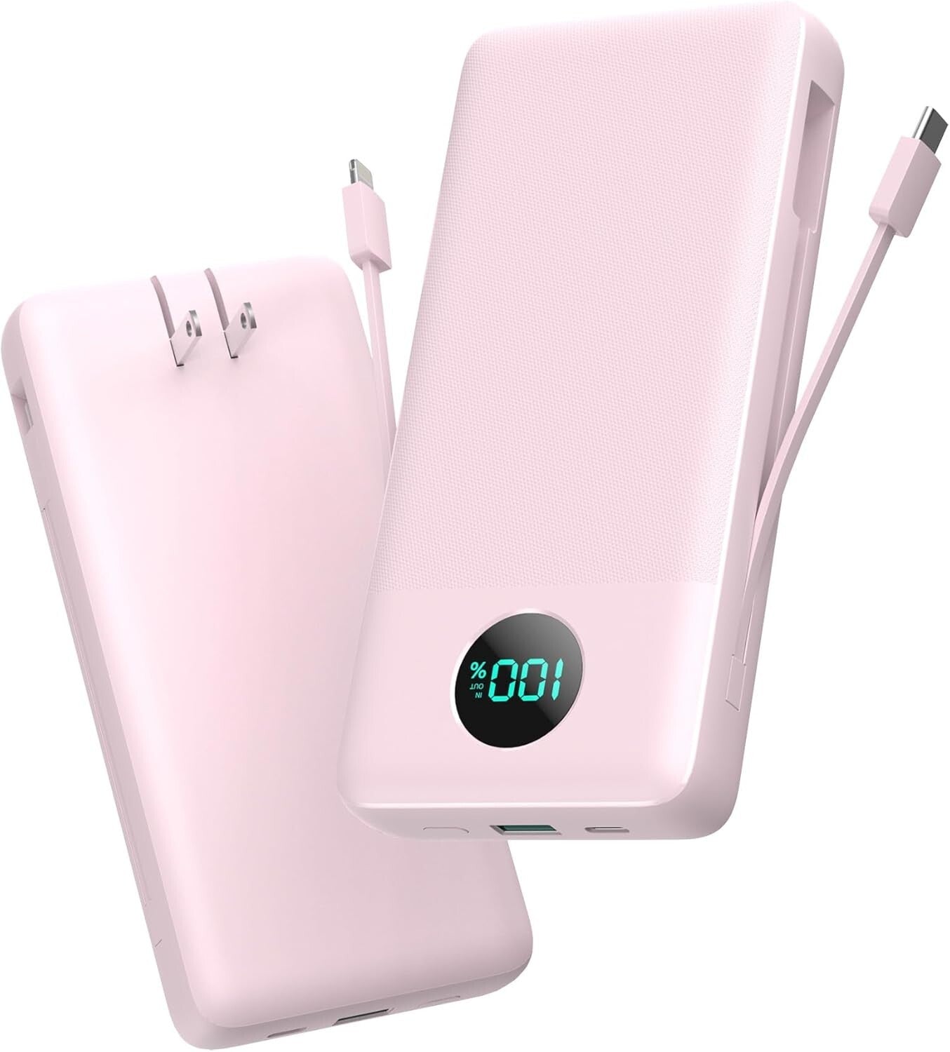 33800mAh Portable Charger with Built-in Cables & 25W Fast Charging Power Bank