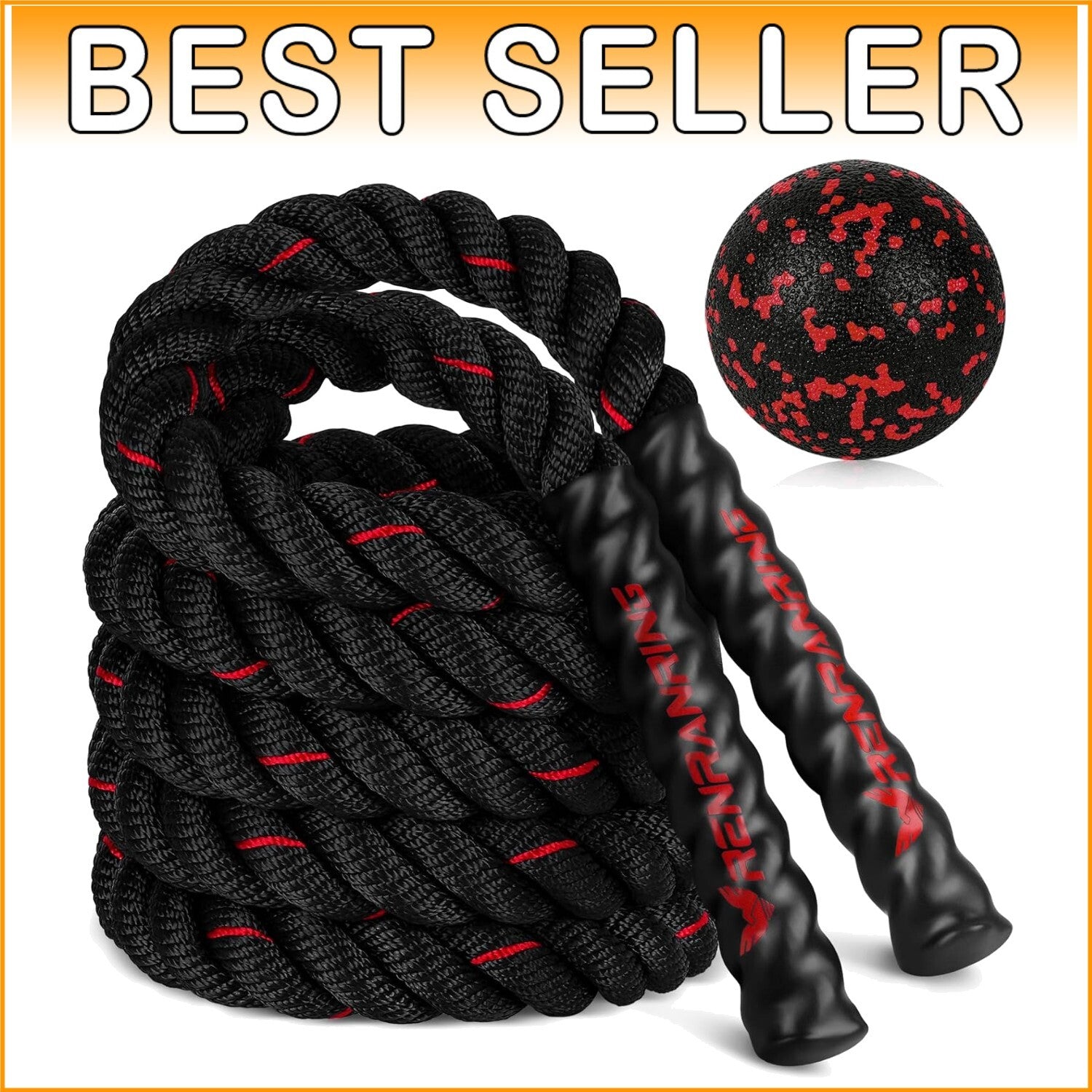 Durable 9.84ft Weighted Jump Rope Set with Massage Ball for Fitness Goals