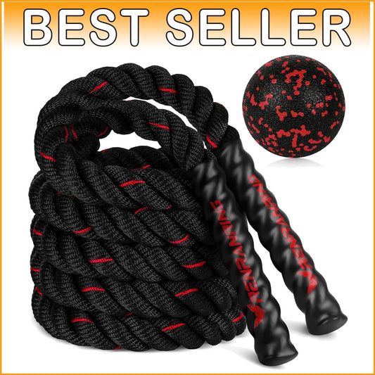 Durable 9.84ft Weighted Jump Rope Set with Massage Ball for Fitness Goals