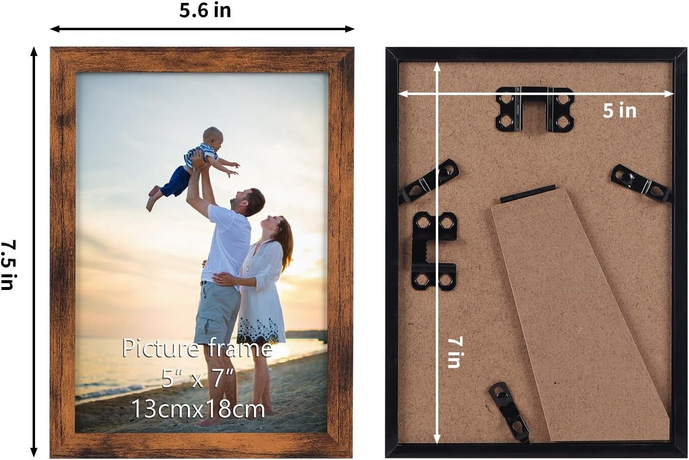 Affordable 18-Pack Rustic Brown Frames for Wall Art and Family Photos