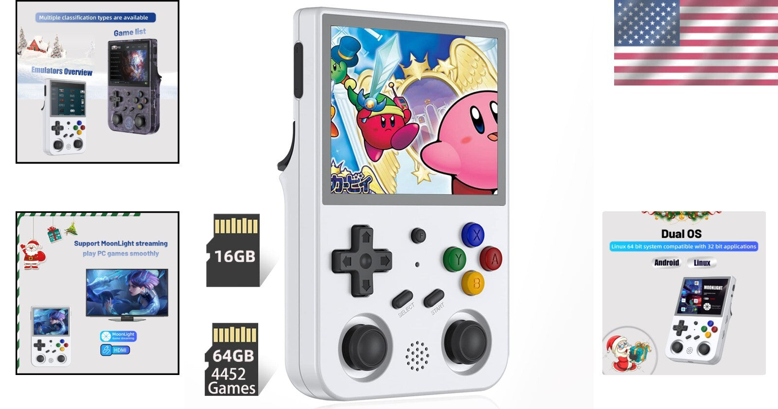 Portable RG353V Retro Game Console - Dual OS, 5G WiFi & HDMI Streaming