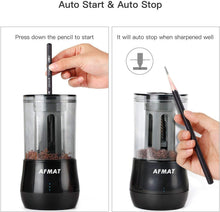 Load image into Gallery viewer, 3-Point Rechargeable Pencil Sharpener for Charcoal &amp; Colored Pencils – Auto Stop