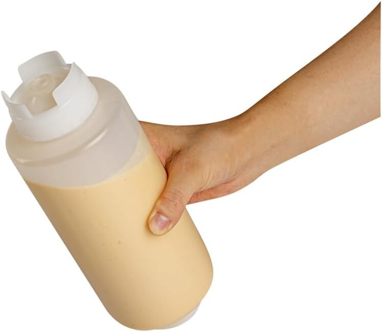 32oz Reusable Clear Squeeze Bottles - Perfect for Sauces & Oils (6 Count)