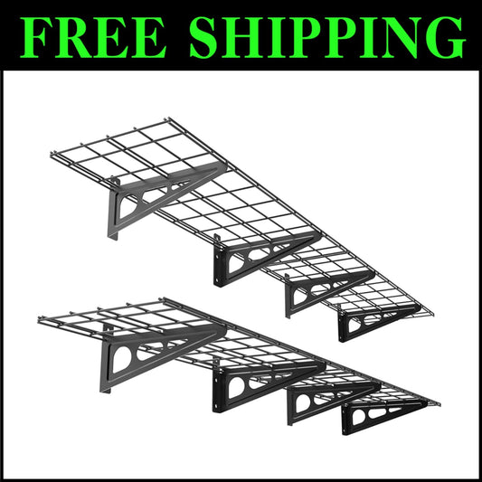 High Load Capacity Wall-Mounted Storage Shelves - Easy Assembly and Installation