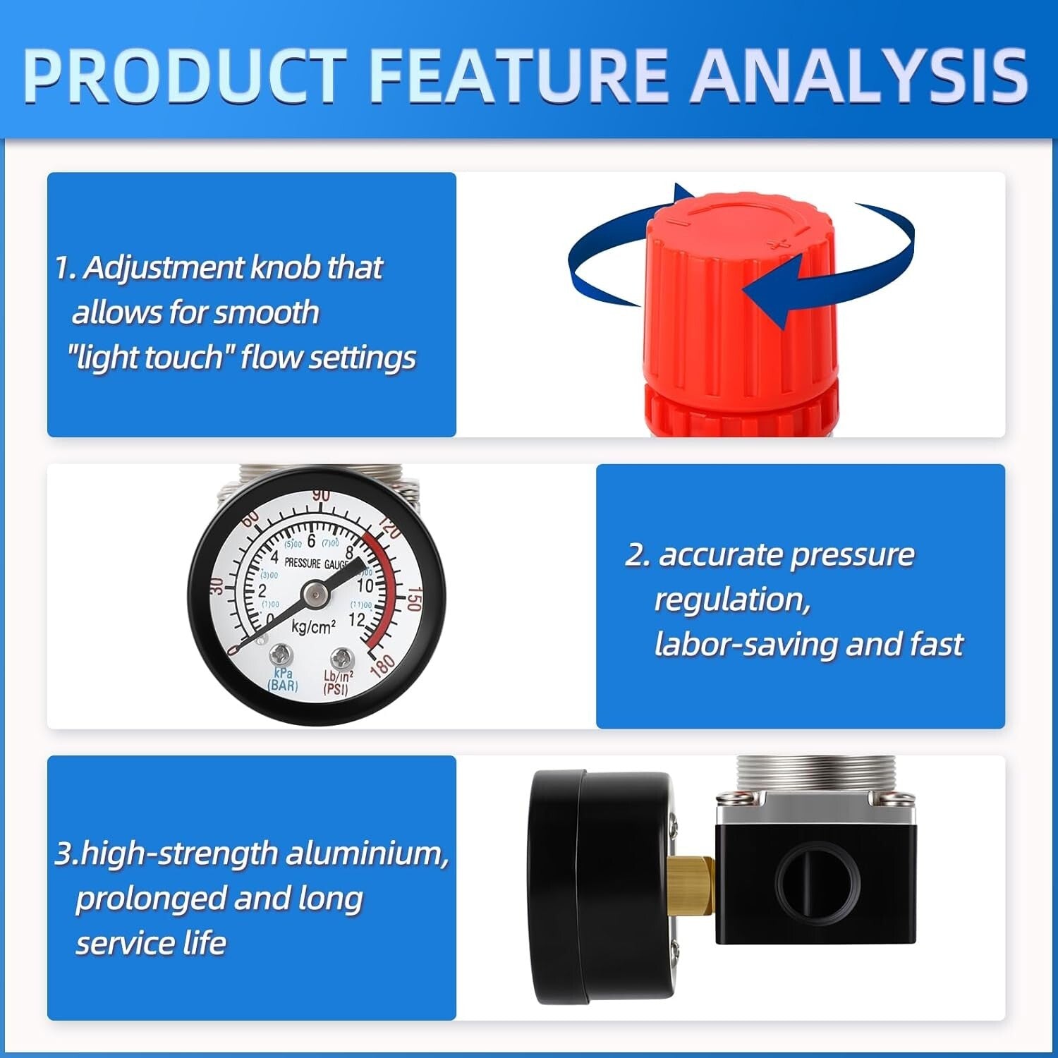 4-Way Pneumatic Air Compressor Pressure Switch with Safety Relief Valve Included