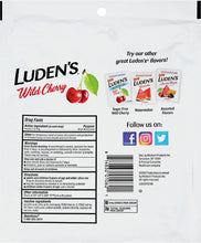 Load image into Gallery viewer, Luden's Wild Cherry Sore Throat Drops - 90 Count, Fast Relief for Kids &amp; Adults