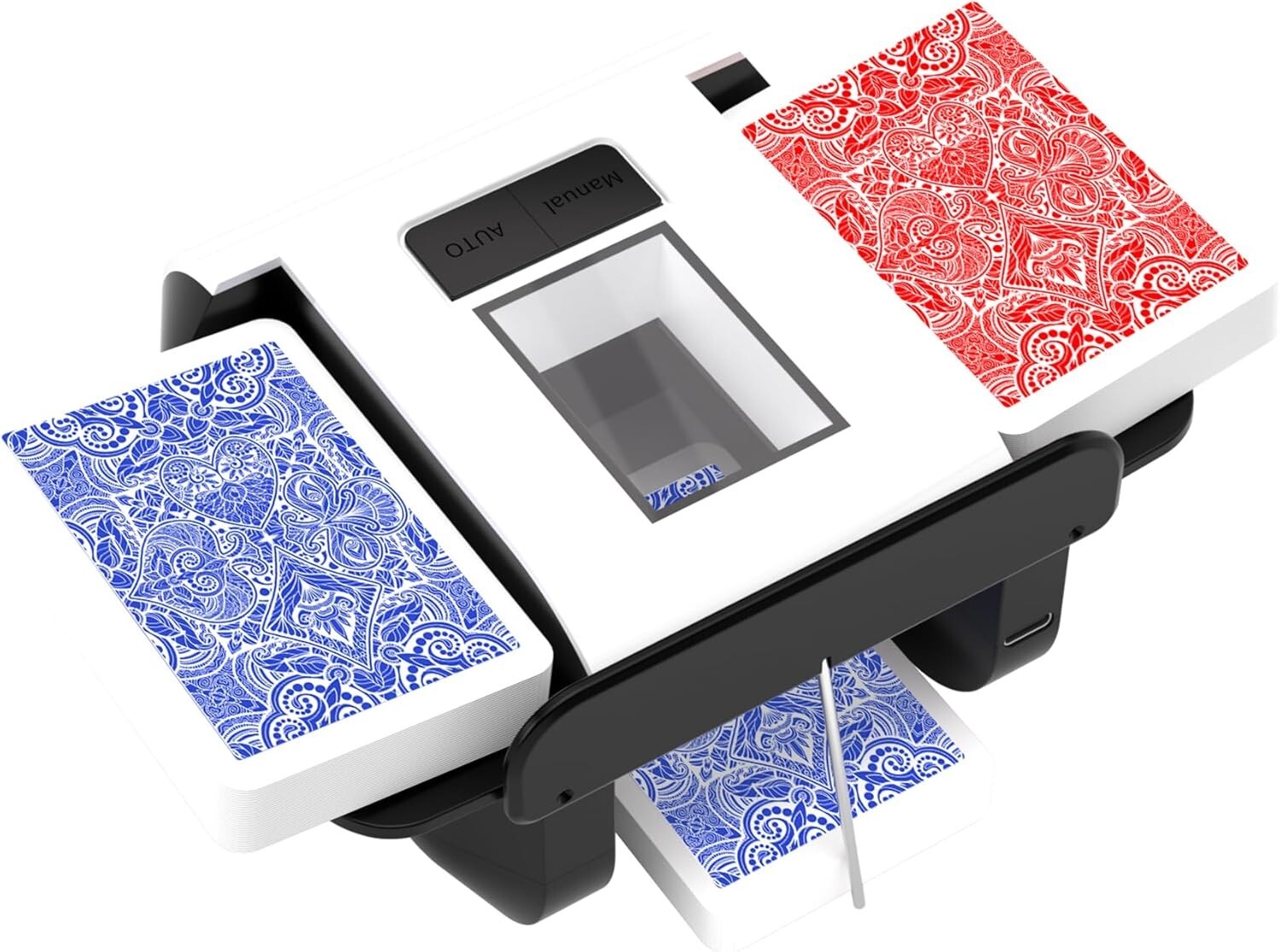 Compact Electric Card Shuffler with Auto & Manual Modes - Ideal for Poker & More
