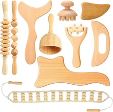 Load image into Gallery viewer, 10-Piece Wooden Massage Roller Kit for Ultimate Muscle Relief &amp; Relaxation