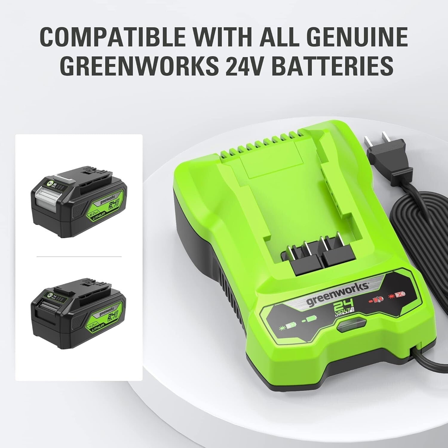 Efficient 24V Charger with Built-in USB & LED Indicator for All Outdoor Devices