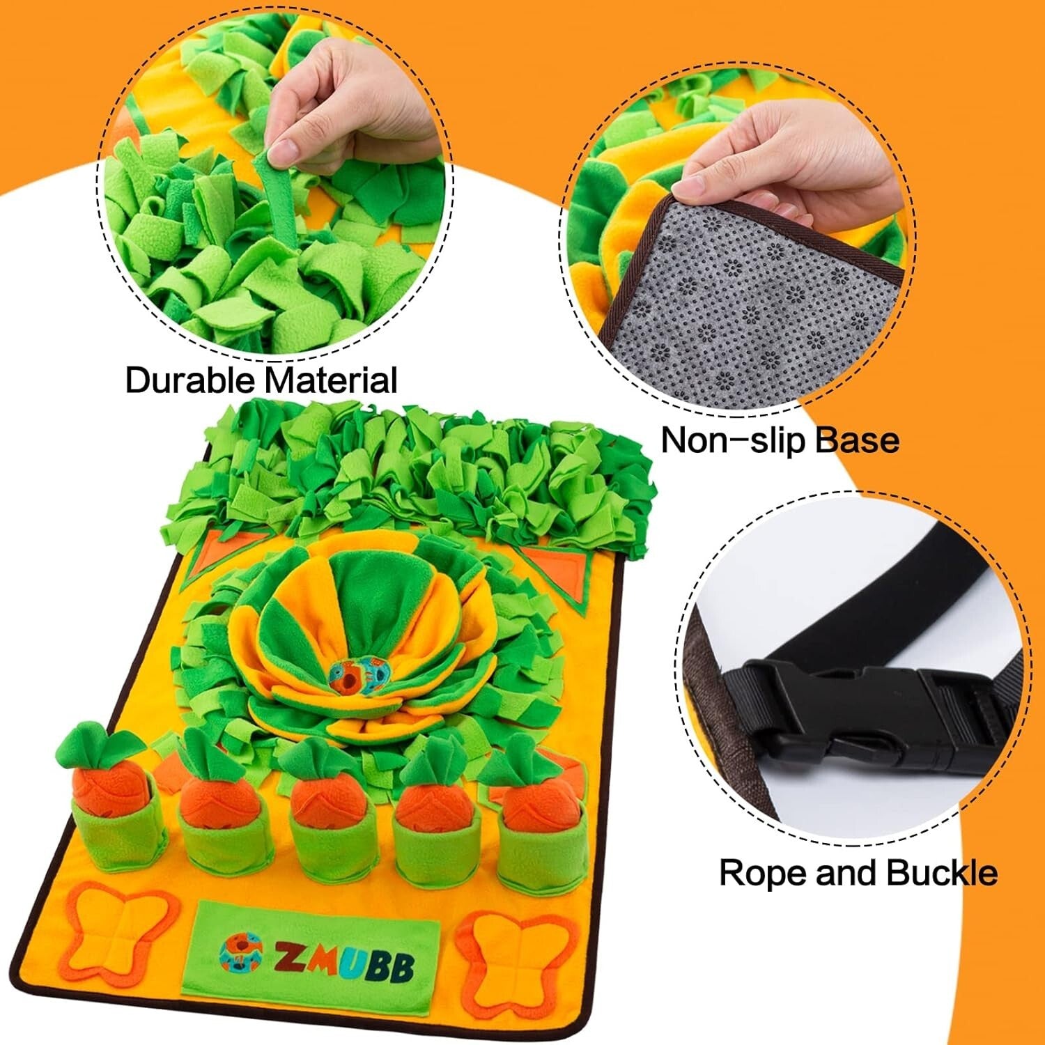 Interactive Snuffle Mat for Dogs - 31''x19'' Slow Feeder Feeding Puzzle Toy