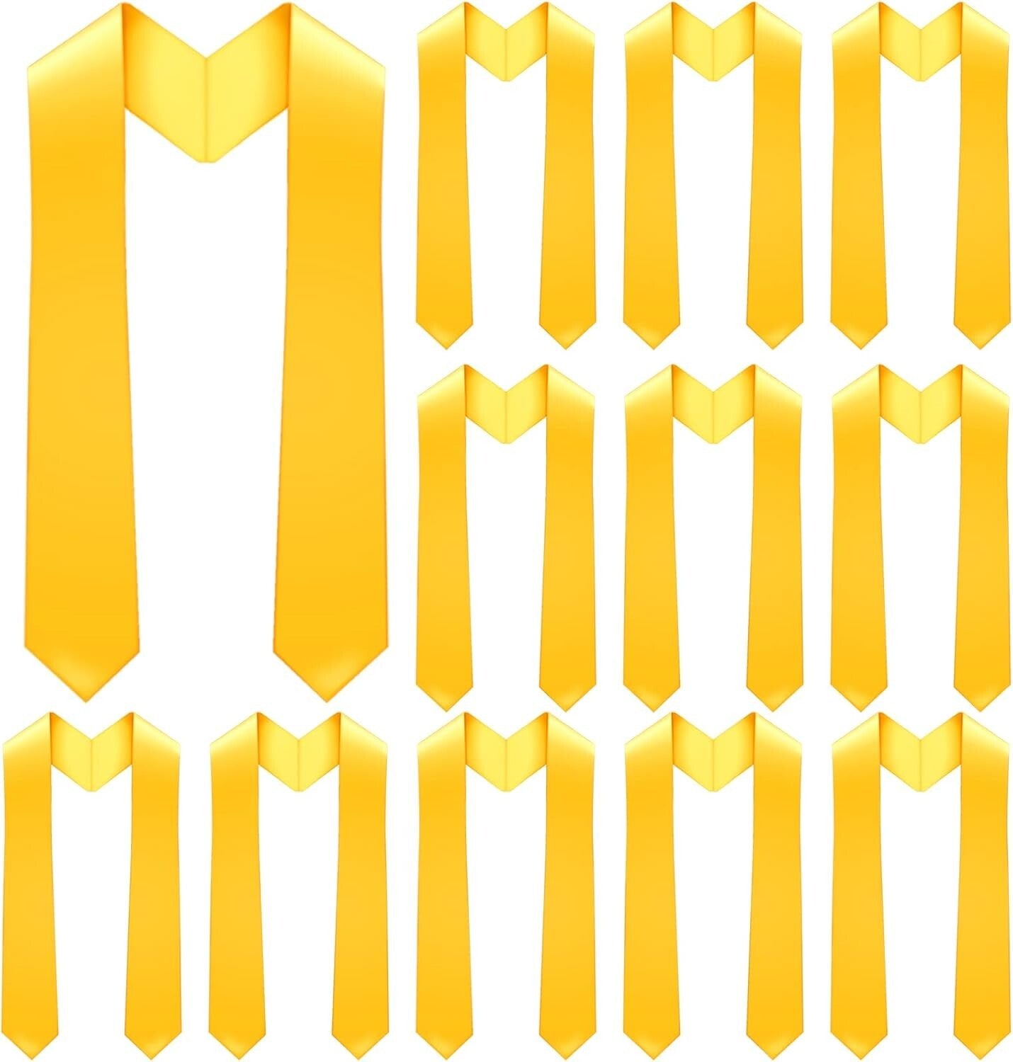 Bulk 12-Pack Unisex Graduation Stoles - Customizable 70-Inch Satin Sashes