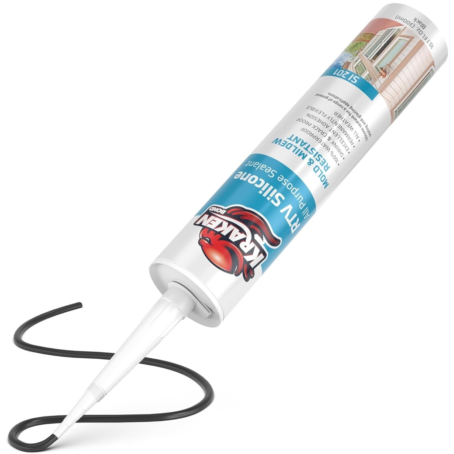 Professional-Grade Black Silicone Caulk - 12x10.1 fl. oz. for All Applications