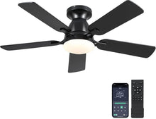 Load image into Gallery viewer, Low Profile 5-Blade Ceiling Fan with Lights - App &amp; Remote Controlled Elegance