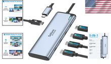 Load image into Gallery viewer, Advanced USB C Hub for Dual Monitors - 4K Video Output and High-Speed Charge