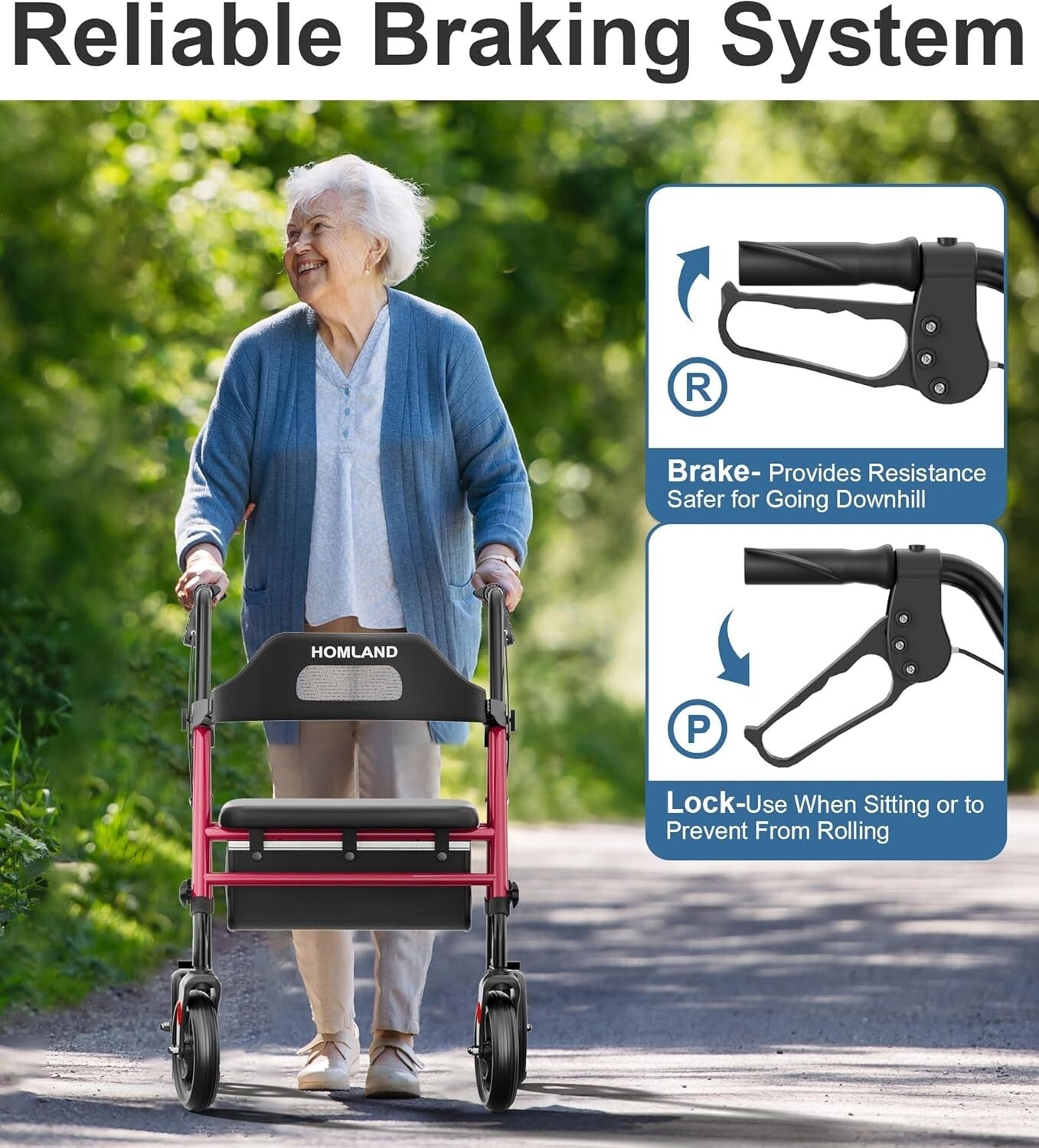 Adjustable Handle & Seat Foldable Walker for Seniors - Safety & Comfort Combined