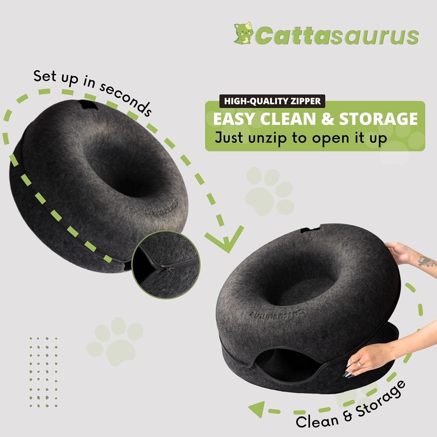 Large Cat Cave with Interactive Tunnel & Detachable Bed - Perfect for All Breeds