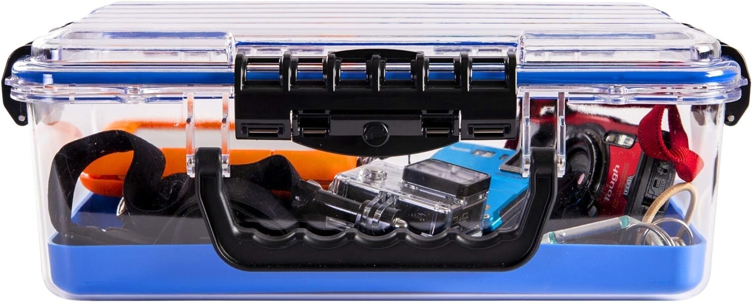 Compact Waterproof Dry Box with Secure Latches - Ideal for Fishing & Camping