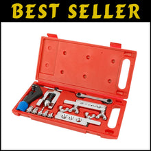 Load image into Gallery viewer, 9 Dies Complete Flaring Swage Tool Kit with Tubing Cutter &amp; Ratchet Wrench