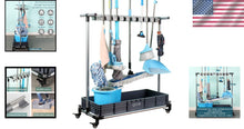 Load image into Gallery viewer, Stainless Steel Mop Rack with Lockable Wheels for Secure Cleaning Organization
