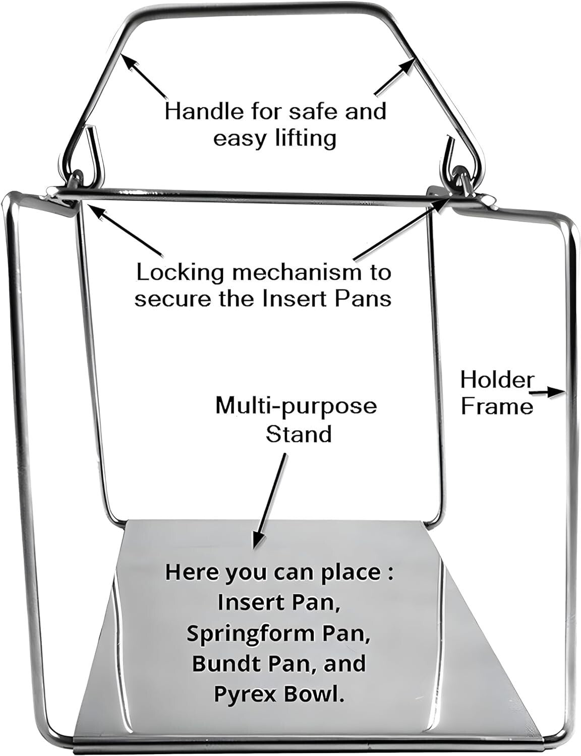 3 Tier Stackable Stainless Steel Insert Pans for 6 Qt Instant Pot Cooking