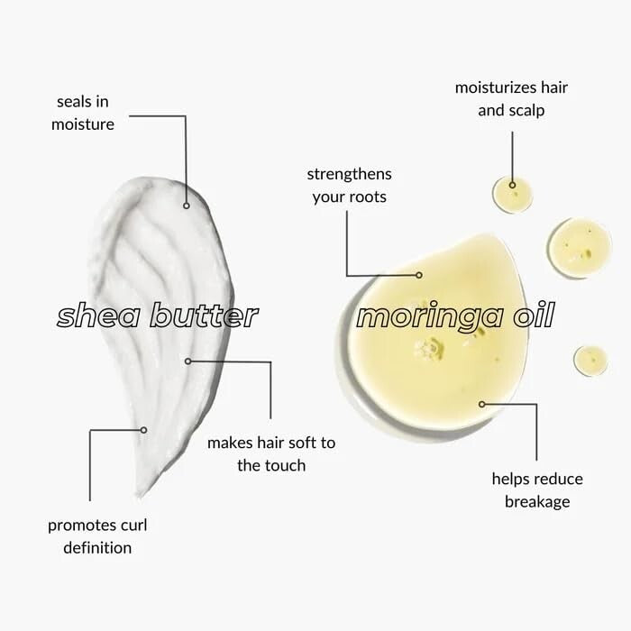 Sulfate-Free Curly Hair Shampoo & Conditioner with Shea Butter for Shine