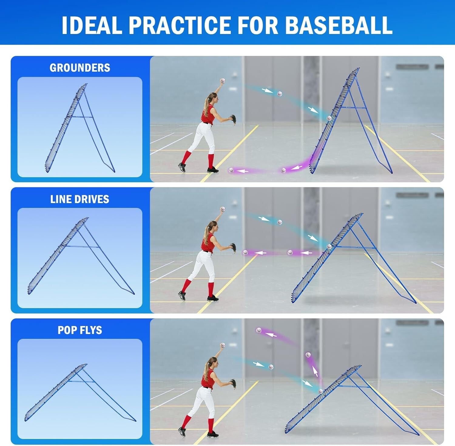 Quick Setup Pitch Back Net - Ideal for Lacrosse, Softball & Volleyball Training