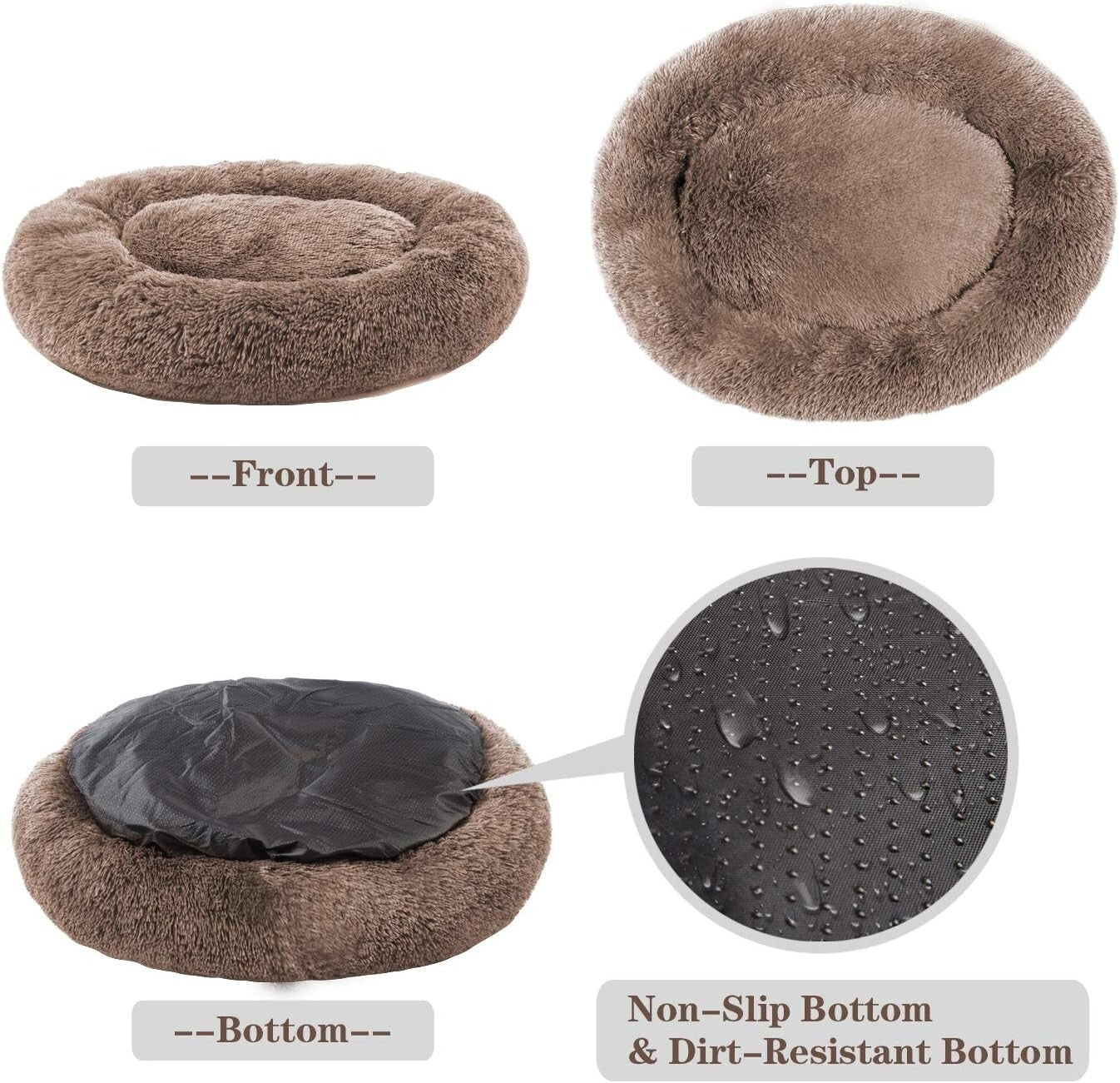 Plush Dog Bed for Medium to Large Dogs, Available in 4 Sizes - Machine Washable