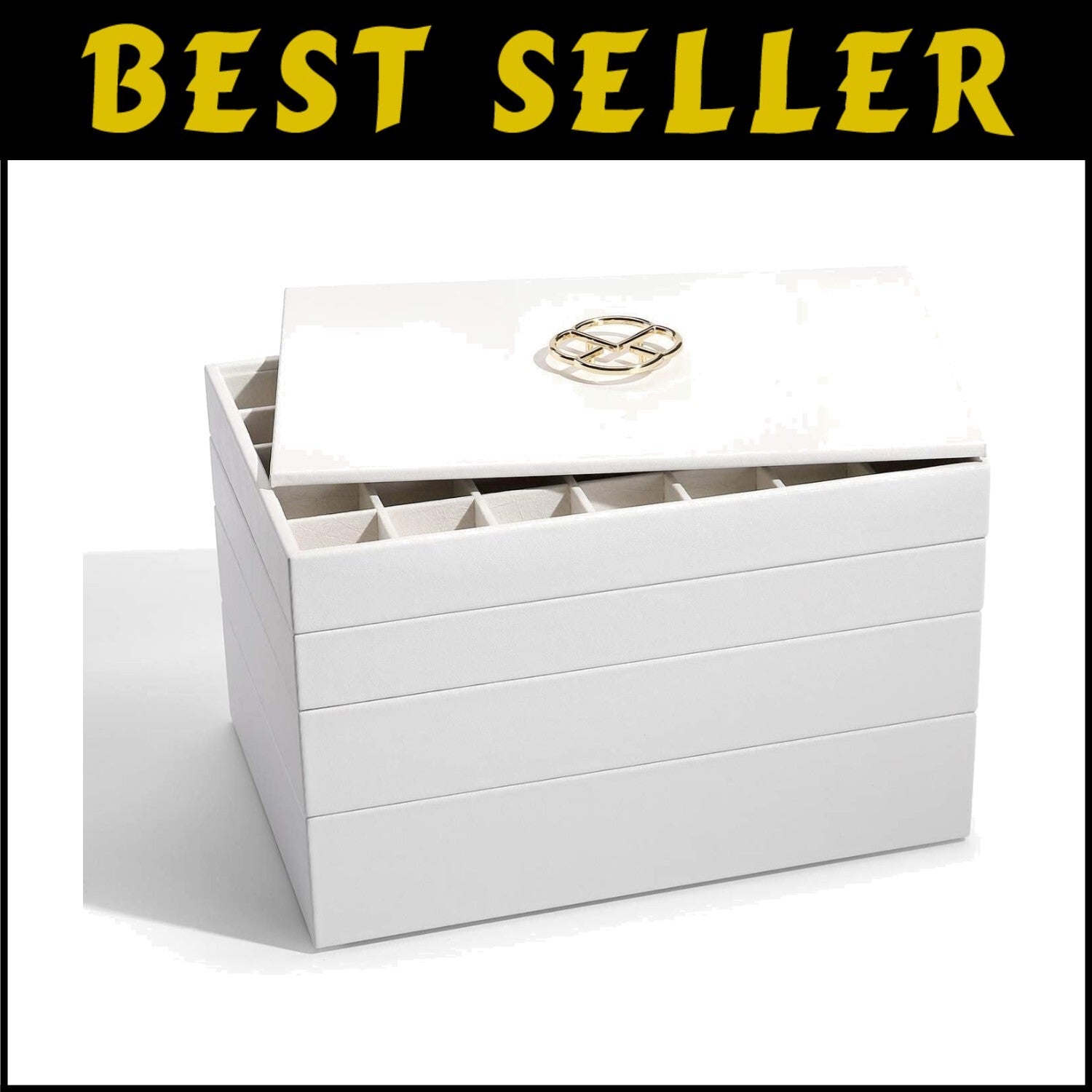 Durable Faux Leather Jewelry Tray - Perfect for Rings, Necklaces & Earrings