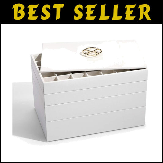 Durable Faux Leather Jewelry Tray - Perfect for Rings, Necklaces & Earrings