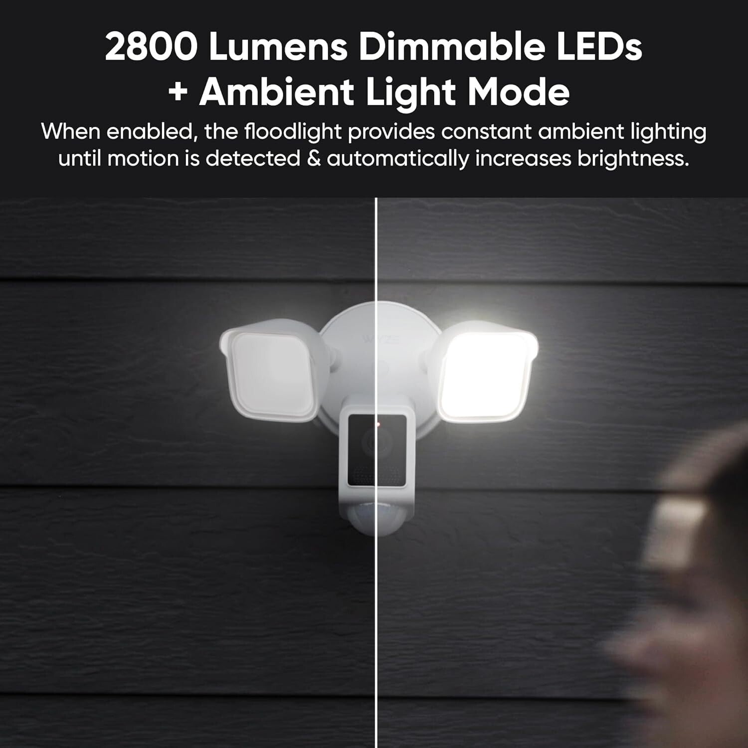 Advanced Floodlight Camera: 2800 Lumens, 2K Resolution & Custom Motion Zones