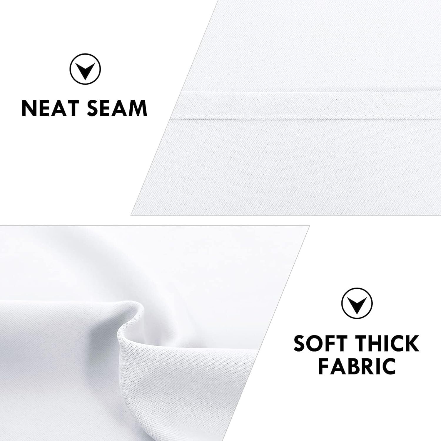 Modern White Curtains for Living Room - Thermal Insulated & Noise Reducing