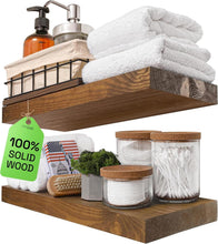 Load image into Gallery viewer, Versatile 16 Inch Rustic Floating Shelves for Bathroom, Kitchen, Living Room