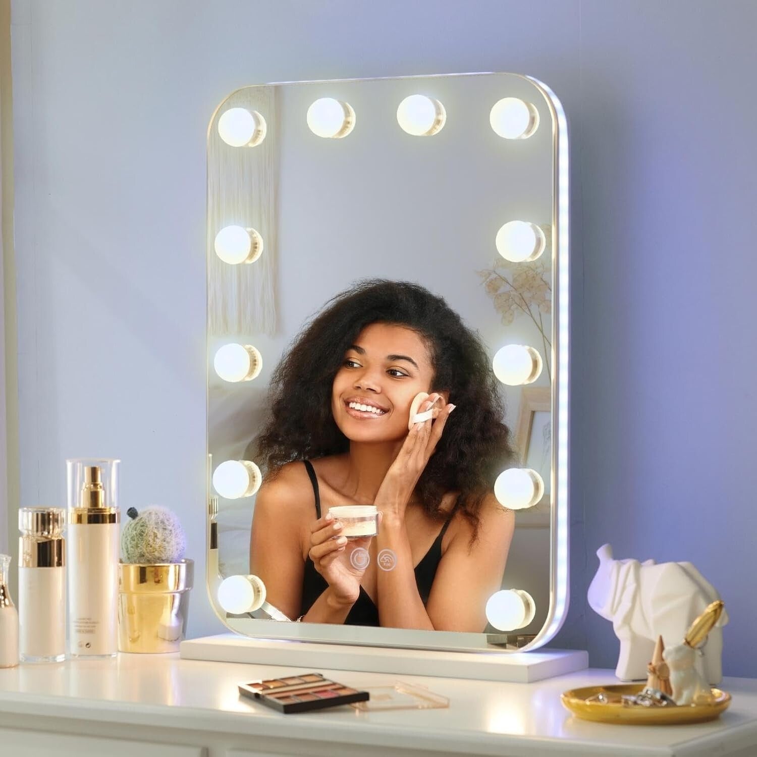 Elegant Vanity Mirror with RGB Lighting and Adjustable Brightness - 20.3"x14"
