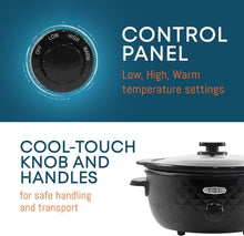 Load image into Gallery viewer, Multi-Setting 6 Quart Diamond Pattern Slow Cooker - Elegant &amp; Practical Design