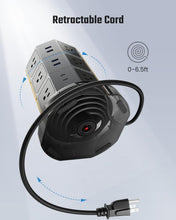 Load image into Gallery viewer, Elegant Surge Protector Tower with 15W Wireless Charger &amp; 12 AC Outlets in Gold