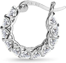 Load image into Gallery viewer, Classic Sterling Silver 16mm AAA CZ Small Hoop Earrings for Women - Gift Boxed