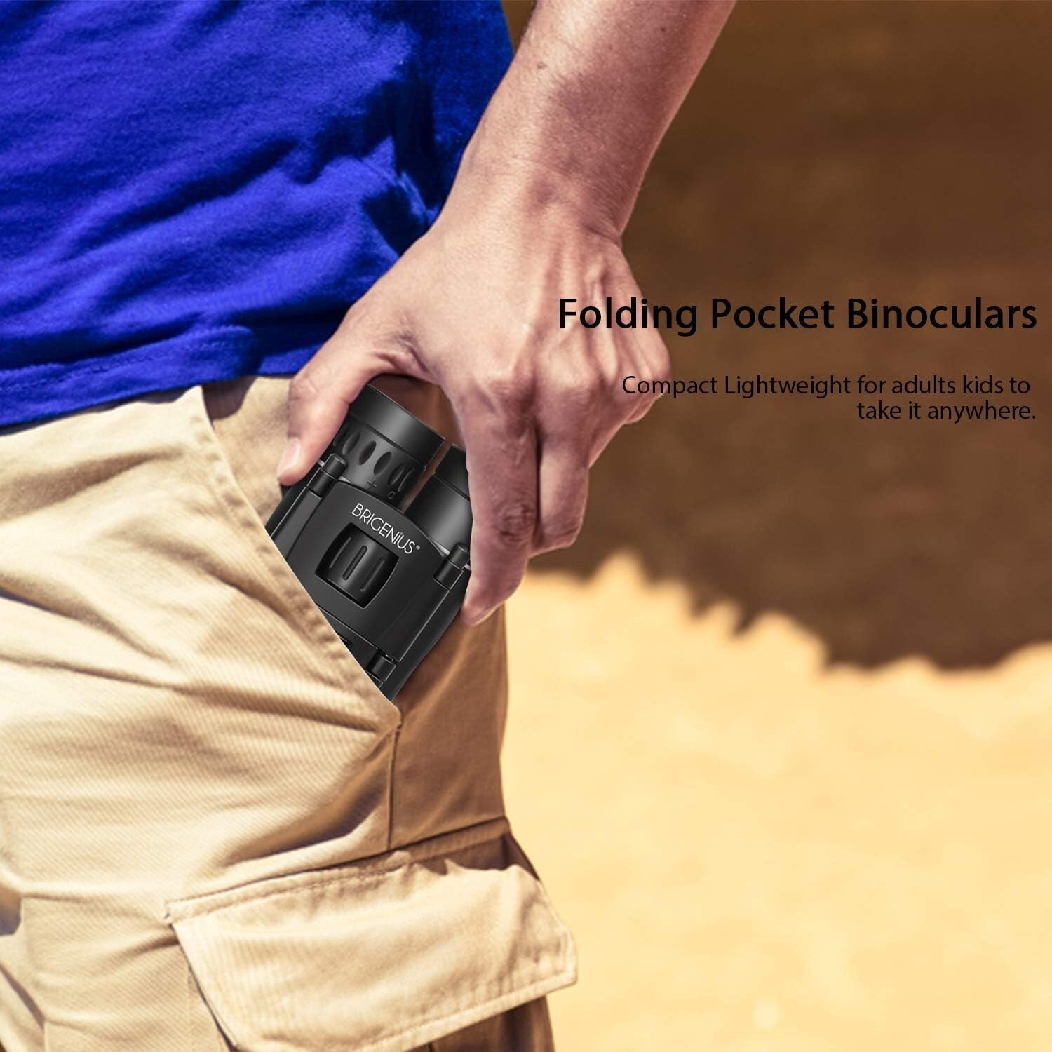 Durable 8x21 Compact Binoculars for Family Adventures - Lightweight & Foldable