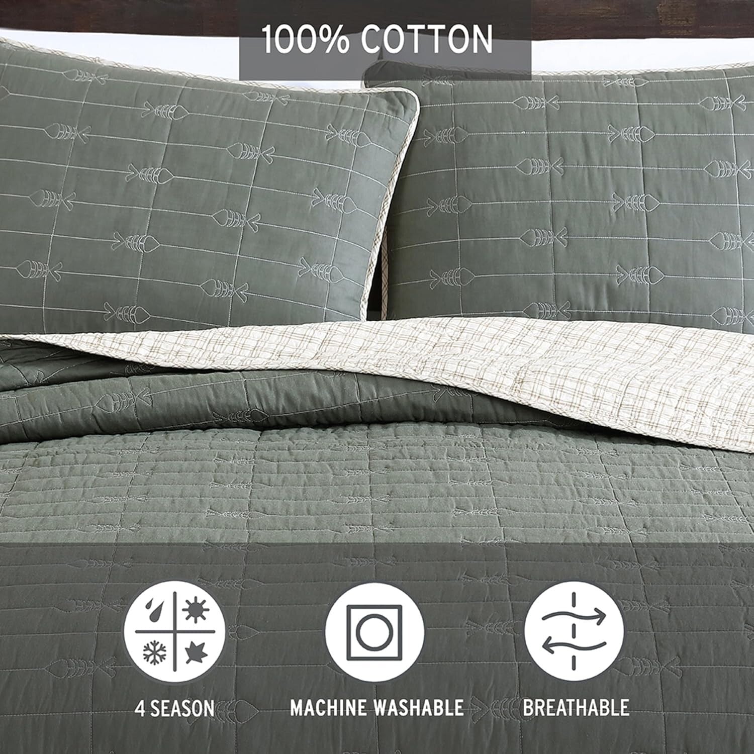 Rustic Troutdale King Quilt Set – Lightweight Cotton with Matching Shams