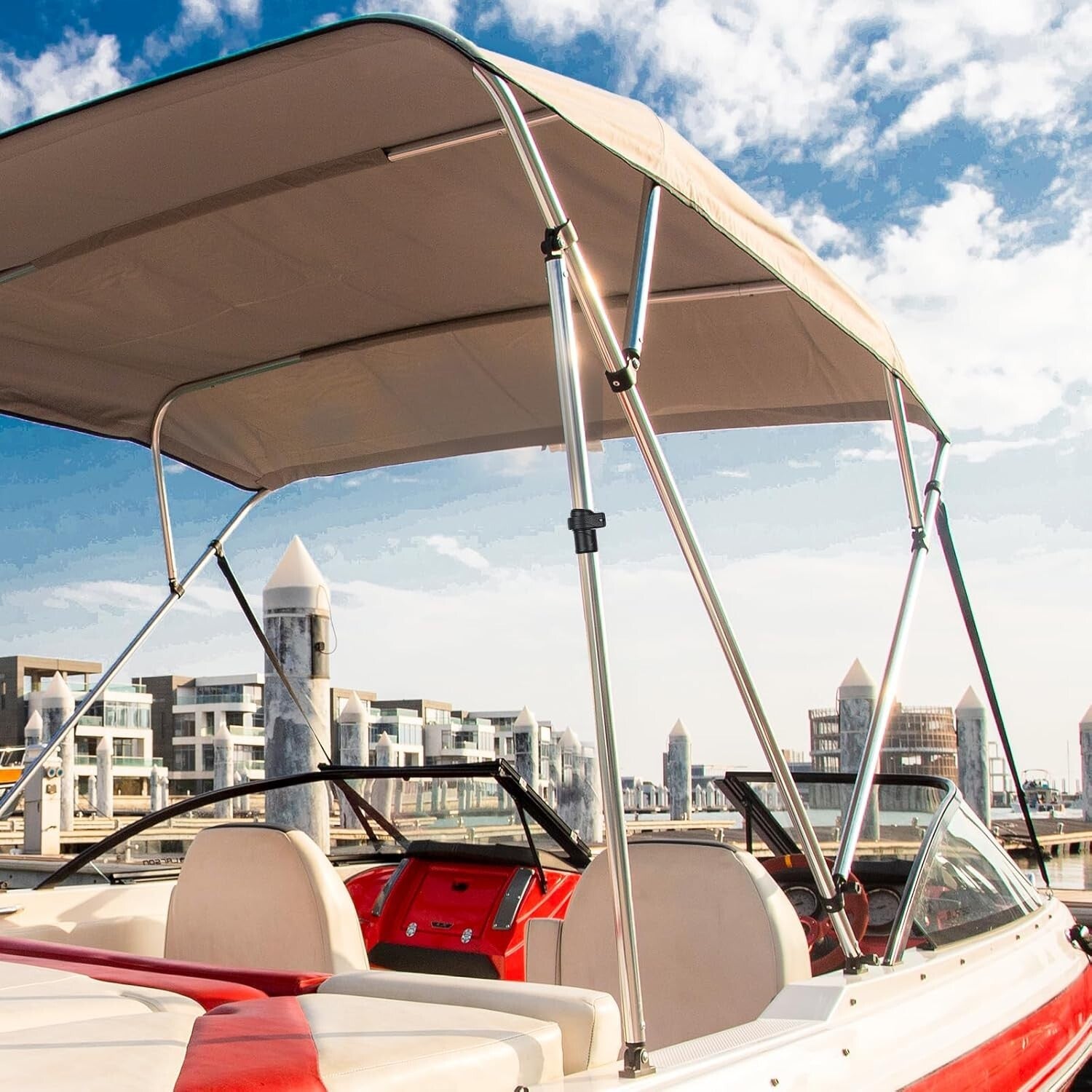 Bimini Top Support Poles - Adjustable & Universal Fit for Easy Boat Storage
