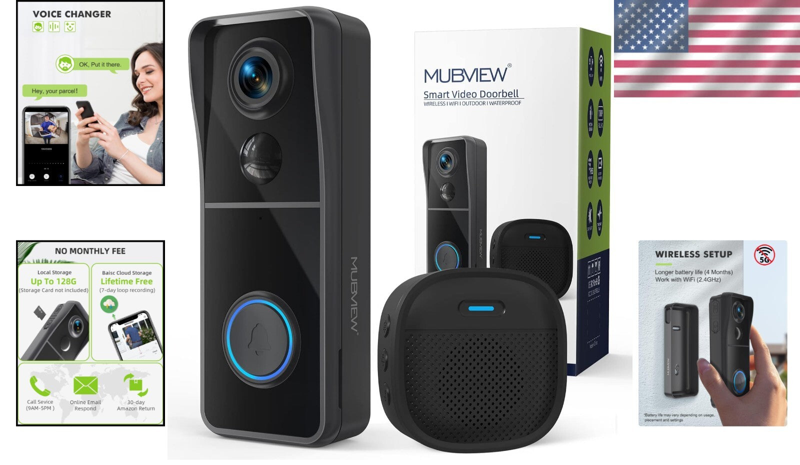 Outdoor Wireless Doorbell with Adjustable Motion Alerts - User-Friendly Design