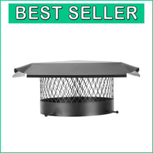 Load image into Gallery viewer, Elegant Black Chimney Cap - 12" Round for Masonry; 7-Year Limited Warranty